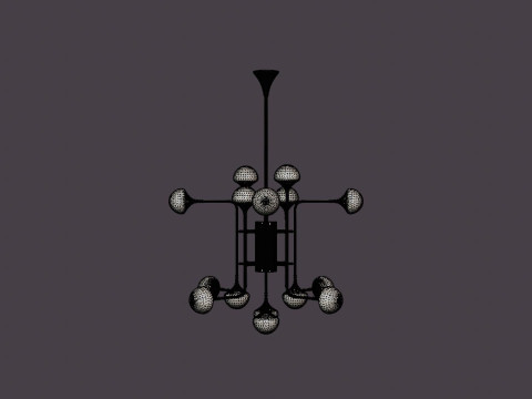 Fleming Chandelier - Gold - o93 H80 3D Модель