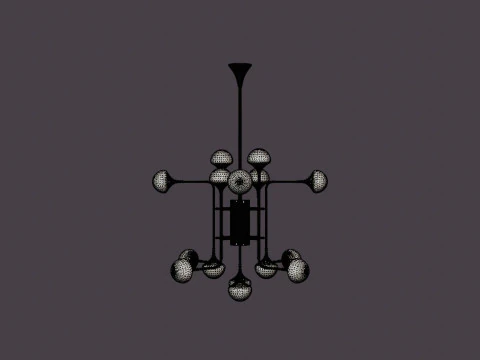 Fleming Chandelier - Gold - o93 H80 3D Model