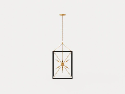 L&aacute;mpara colgante Glendale - Oro Modelo 3D