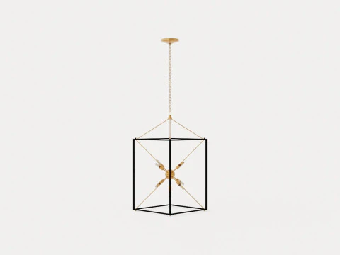 Glendale Pendant lamp - Gold 3D Model