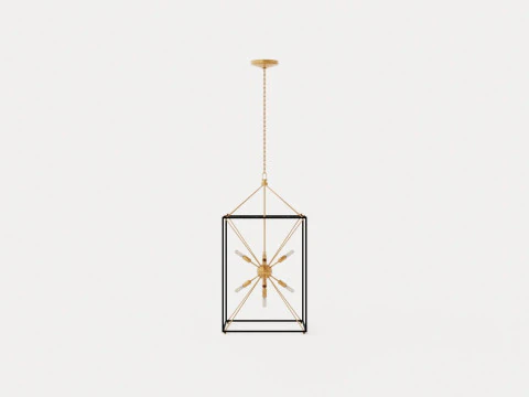 Glendale Pendant lamp - Gold 3D Model