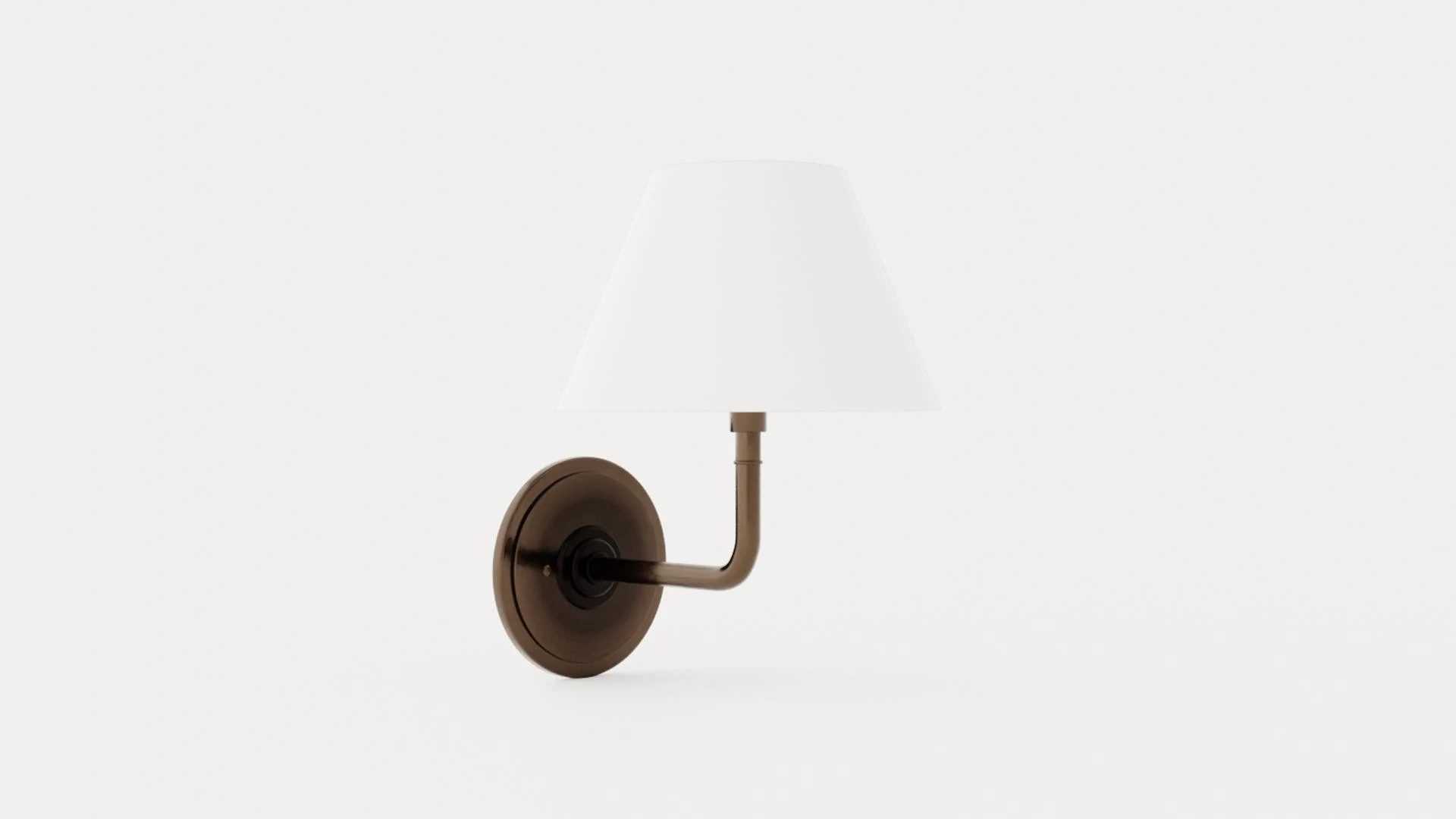 Signature No1 Wall Lamp - Rustic Bronze - White Lampshade 3D Model .c4d .max .obj .3ds .fbx .stl .blend