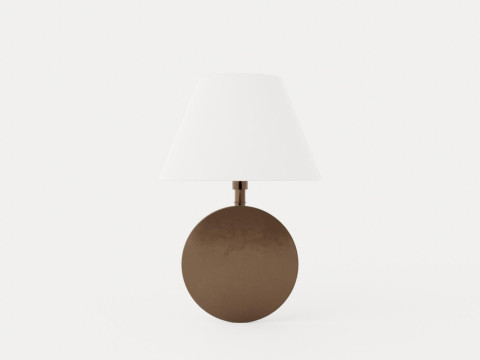 Signature No1 Wall Lamp - Rustic Bronze - White Lampshade Model 3D