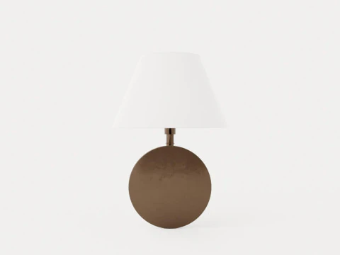 Signature No1 Wall Lamp - Rustic Bronze - White Lampshade 3D Model