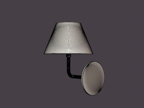 Signature No1 Wall Lamp - Rustic Bronze - White Lampshade Model 3D