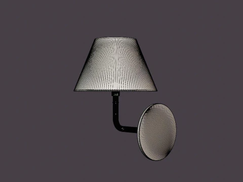 Signature No1 Wall Lamp - Rustic Bronze - White Lampshade 3D Model
