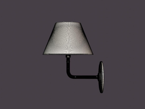 Signature No1 Wall Lamp - Rustic Bronze - White Lampshade Model 3D
