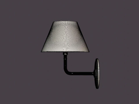 Signature No1 Wall Lamp - Rustic Bronze - White Lampshade 3D Model