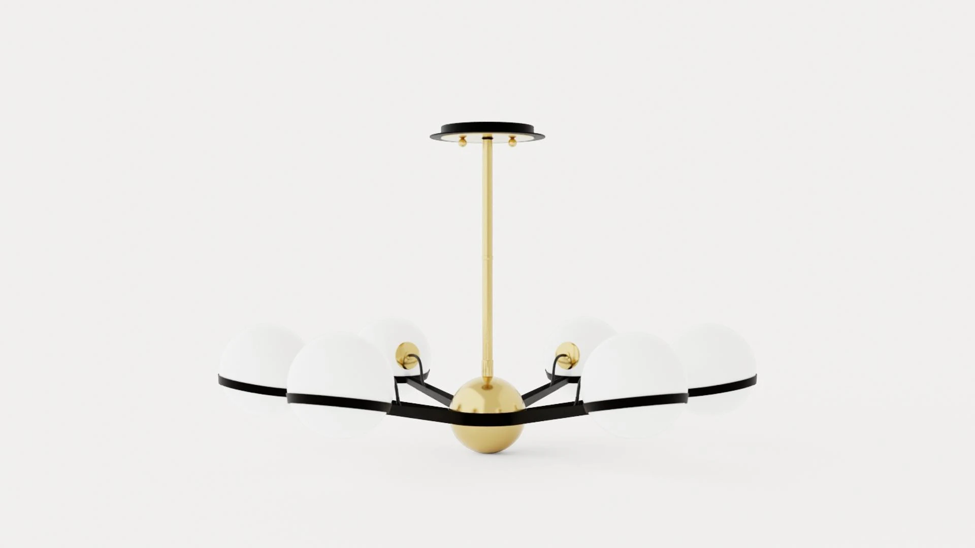 Ace Chandelier - Matt Gold 3D Model .c4d .max .obj .3ds .fbx .stl .blend