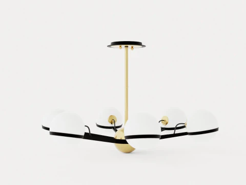 Ace Chandelier - Matt Gold 3D Model