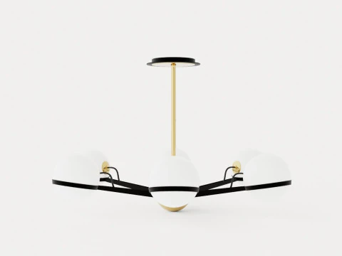 Ace Chandelier - Matt Gold 3D Model