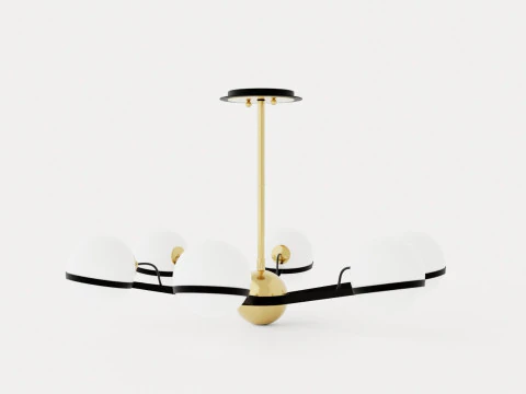 Ace Chandelier - Matt Gold 3D Model