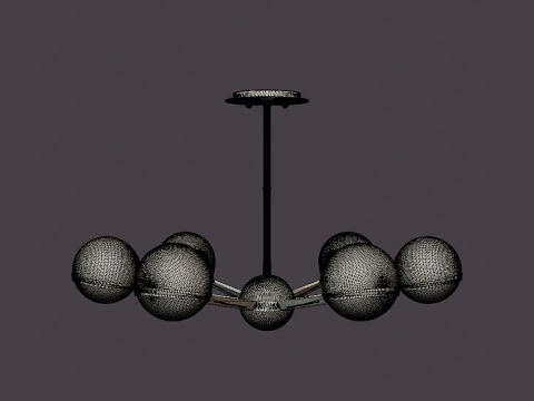 Ace Chandelier - Matt Gold 3D Model