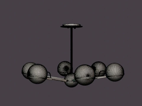 Ace Chandelier - Matt Gold 3D Model