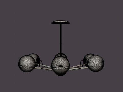 Ace Chandelier - Matt Gold 3D 모델