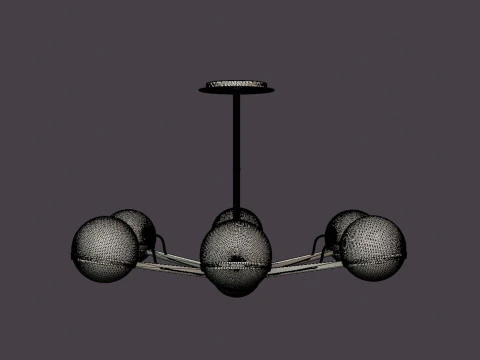 Ace Chandelier - Matt Gold 3D Model