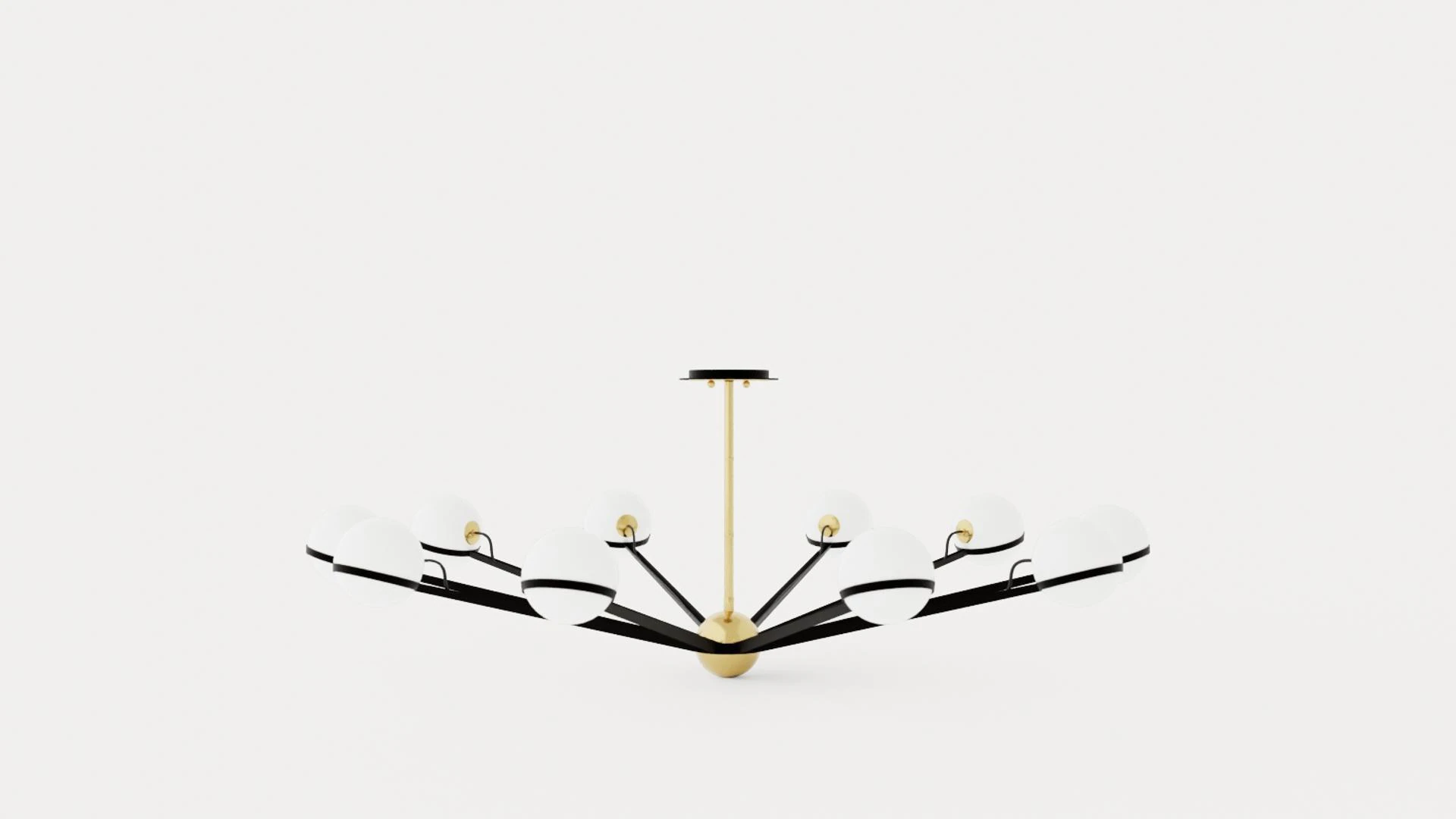 Ace Chandelier - Matt Gold 3D Model .c4d .max .obj .3ds .fbx .stl .blend 