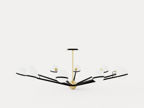 Ace Chandelier - Matt Gold Model 3D