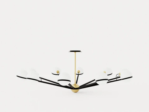Ace Chandelier - Matt Gold 3D Model