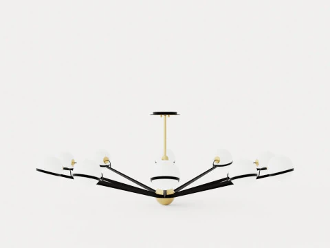 Ace Chandelier - Matt Gold 3D Model