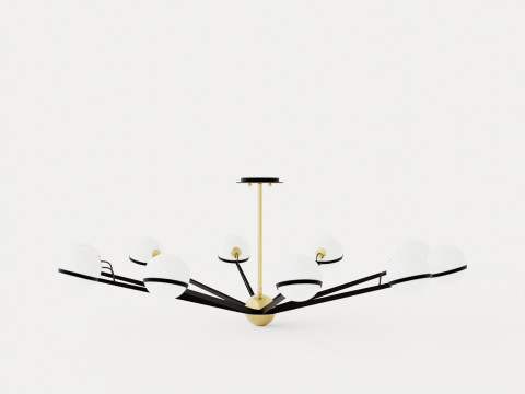 Ace Chandelier - Matt Gold Model 3D