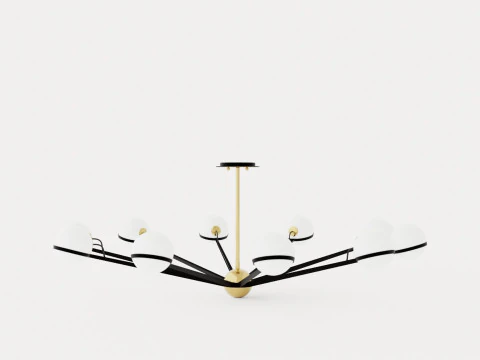 Ace Chandelier - Matt Gold 3D Model