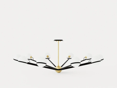 Ace Chandelier - Matt Gold 3D Model