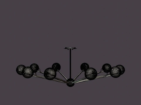 Ace Chandelier - Matt Gold 3D Model