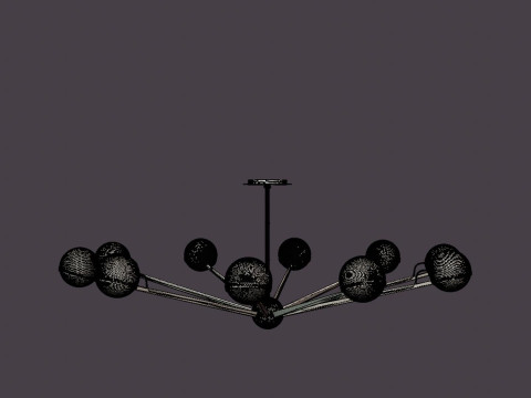 Ace Chandelier - Matt Gold Model 3D