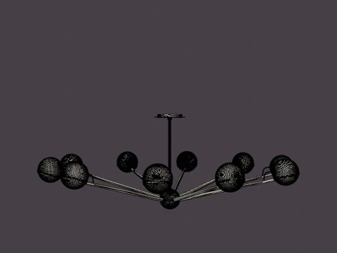 Ace Chandelier - Matt Gold 3D Model