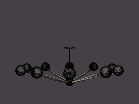 Ace Chandelier - Matt Gold Model 3D