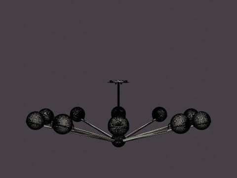 Ace Chandelier - Matt Gold 3D Model