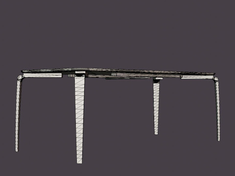North dining table black 3D 模型