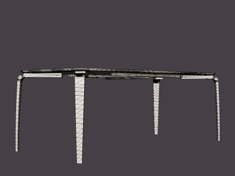North dining table black 3D Model