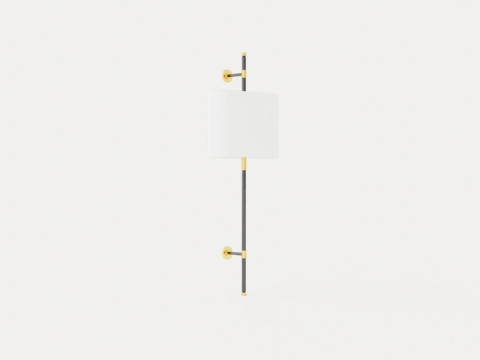 Bowery wall lamp - Linen off-white Modello 3D