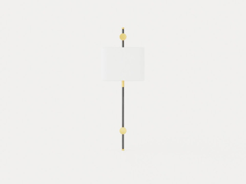 Bowery wall lamp - Linen off-white 3D Modell