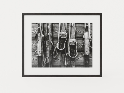 Fathers ski - 80 x 100 - Black and white photograph printed on photo paper 3D 模型