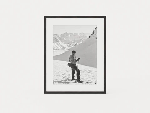 Goede reis - 80 x 100 - Zwart-wit foto afgedrukt op fotopapier paspatour met zwarte lijst 3D Model