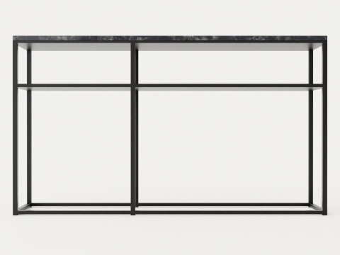 Midtown console table with shelf gray marble Modelo 3D