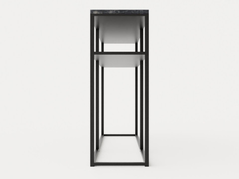 Midtown console table with shelf gray marble Modelo 3D