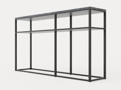 Midtown console table with shelf gray marble Modelo 3D
