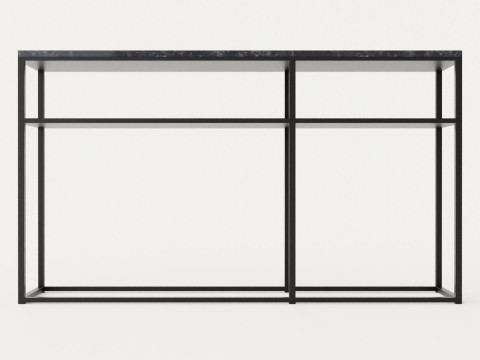 Midtown console table with shelf gray marble Modelo 3D
