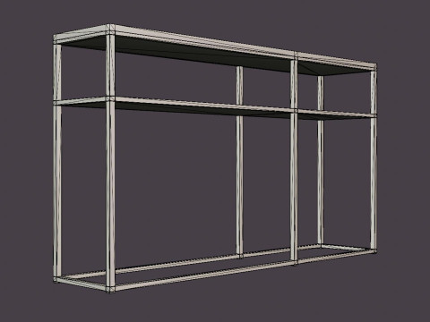 Midtown console table with shelf gray marble Modelo 3D