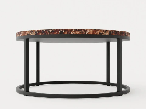 Stolik kawowy Midtown z brązowego marmuru Model 3D