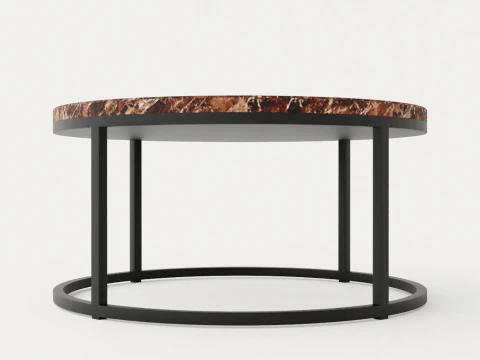 Midtown coffee table brown marble 3D Model