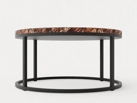 Midtown coffee table brown marble 3D Model