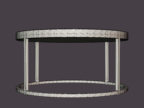 Midtown coffee table brown marble 3D Model