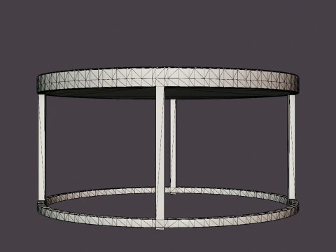 Midtown coffee table brown marble 3D Model