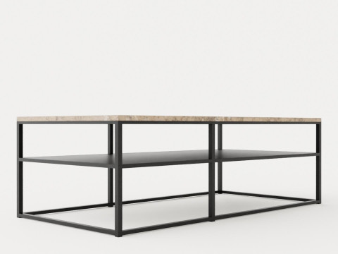 Midtown coffee table with shelf Sand 3D Model