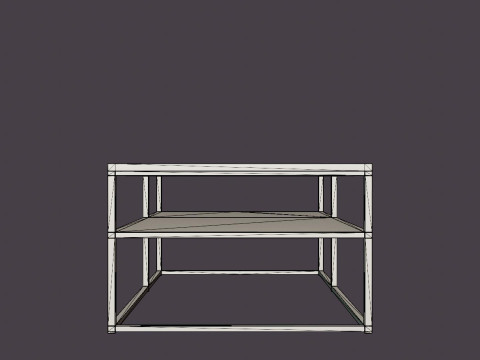 Midtown coffee table with shelf Sand Modelo 3D